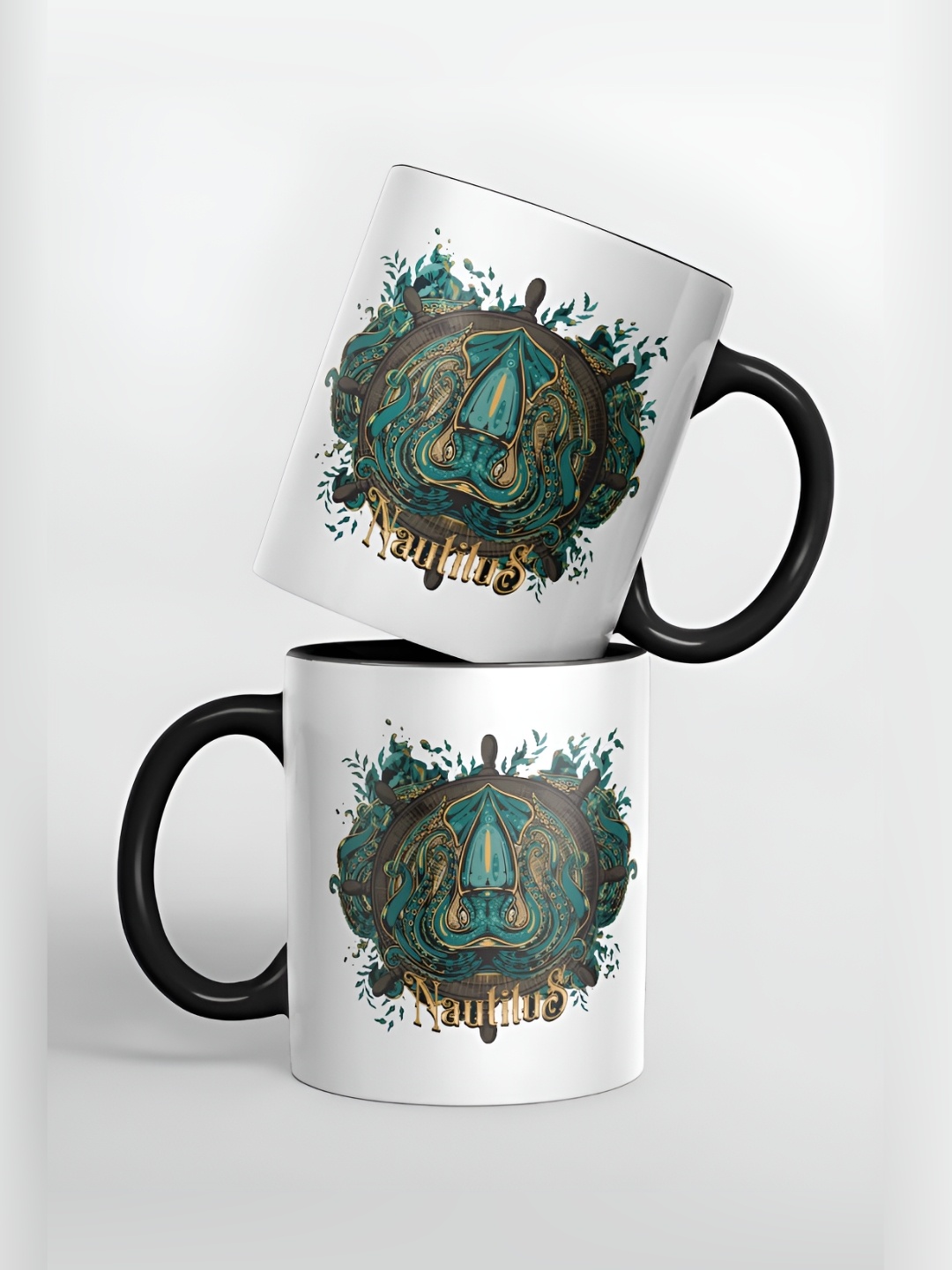 

macmerise White & Black Printed Ceramic Glossy Mug 325 ml