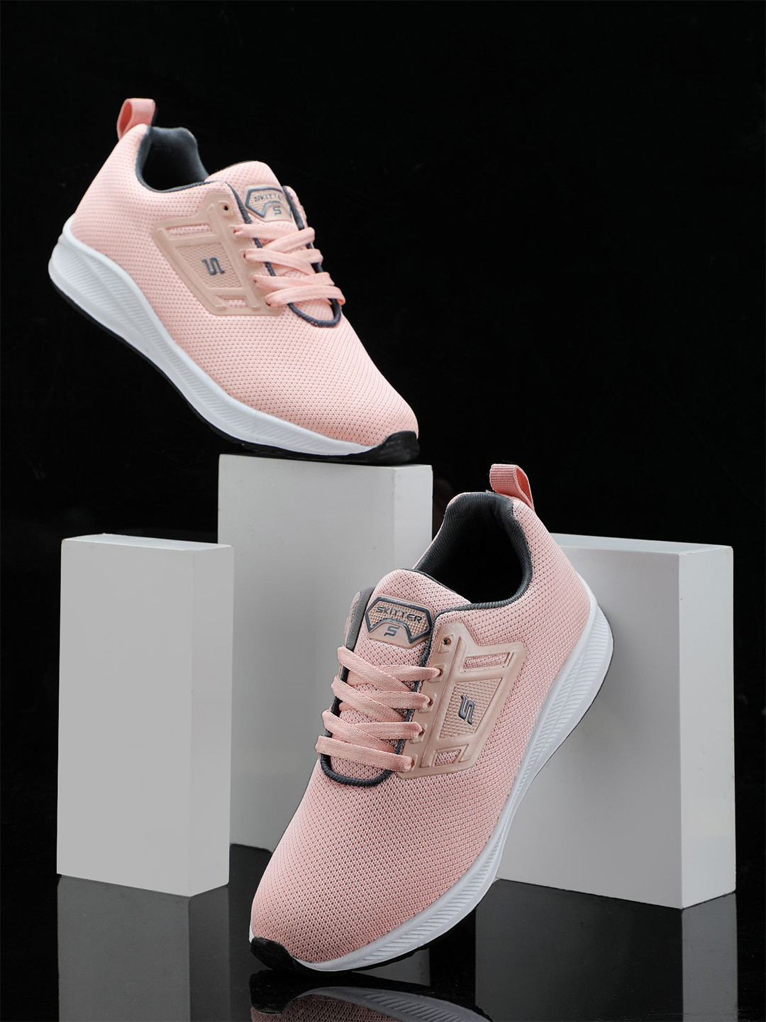 

TPENT Women Mesh Lace Ups Non-Marking Running Shoes, Pink