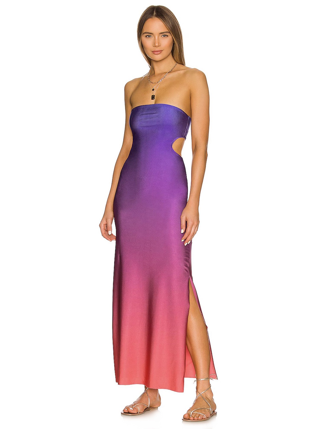 

LULU & SKY Women Strapless Maxi Dress, Purple