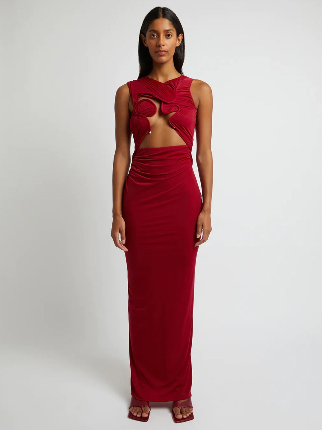 

LULU & SKY Women Maxi Sheath Dress, Red