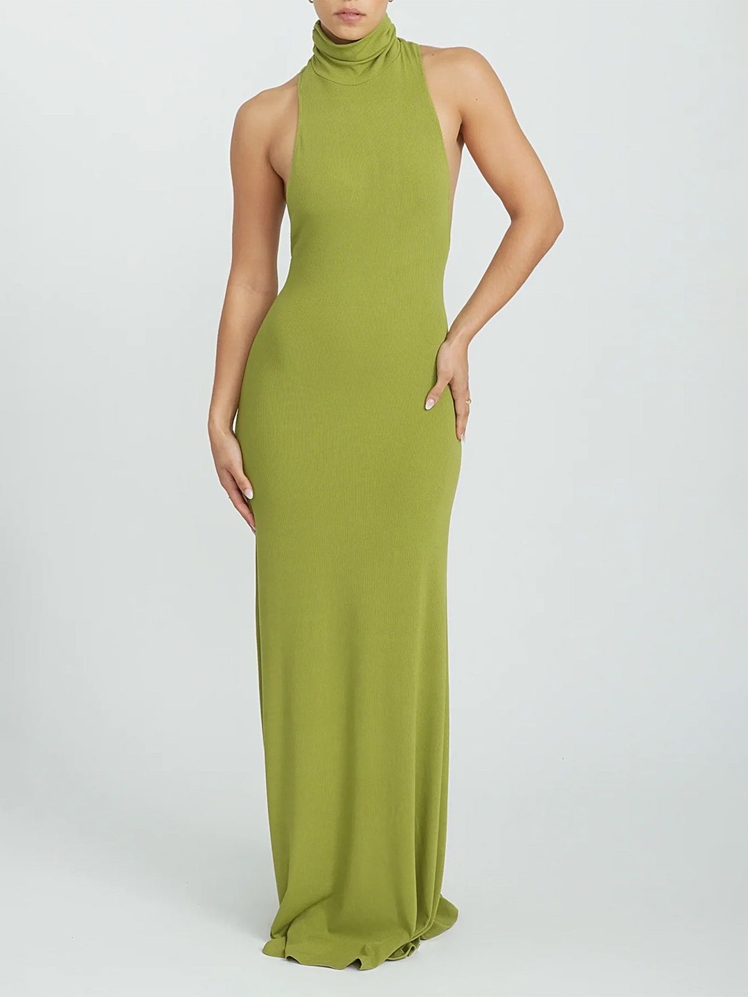 

LULU & SKY Mock Neck Maxi Dress, Green