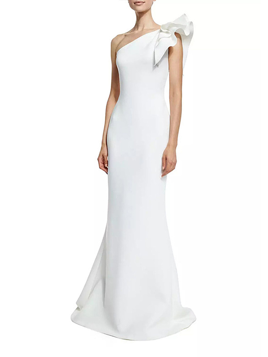 

LULU & SKY Women One Shoulder Maxi Dress, White