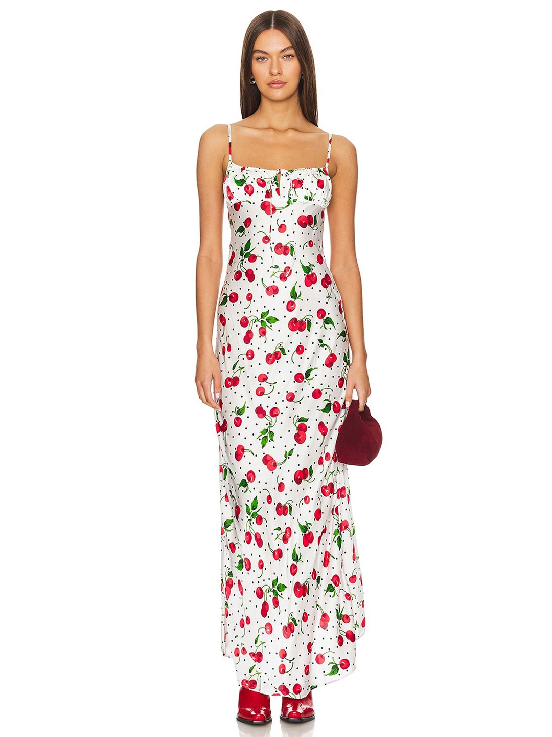 

LULU & SKY Women Conversational Printed Maxi Dress, White