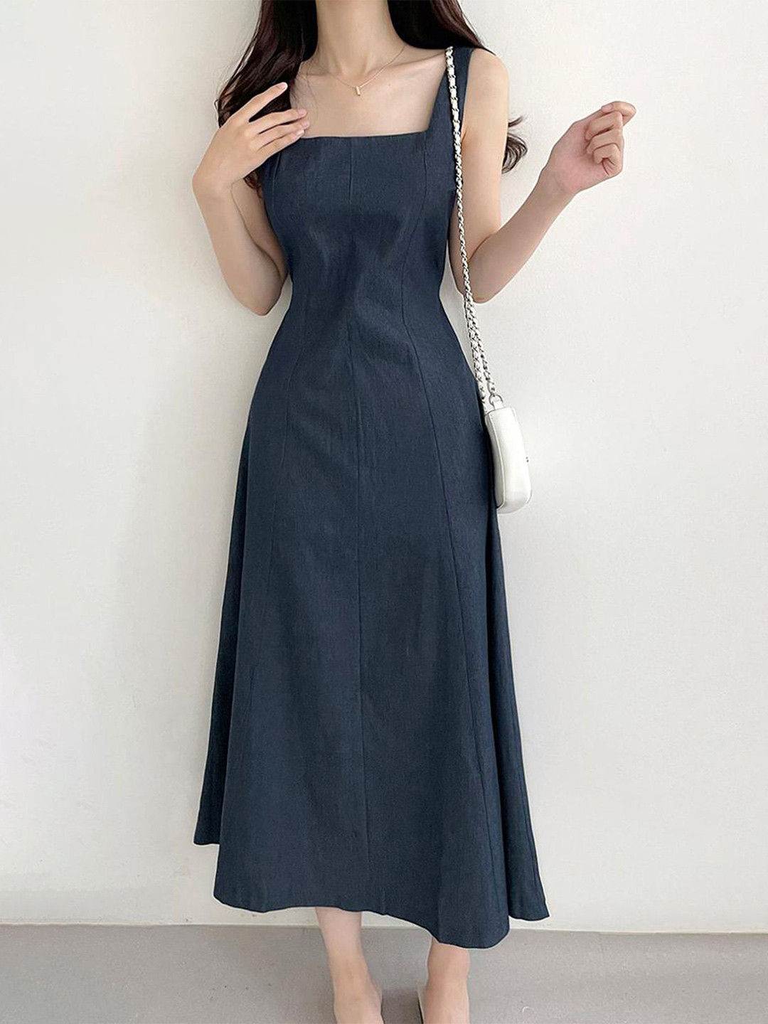 

LULU & SKY Denim Maxi Dress, Navy blue