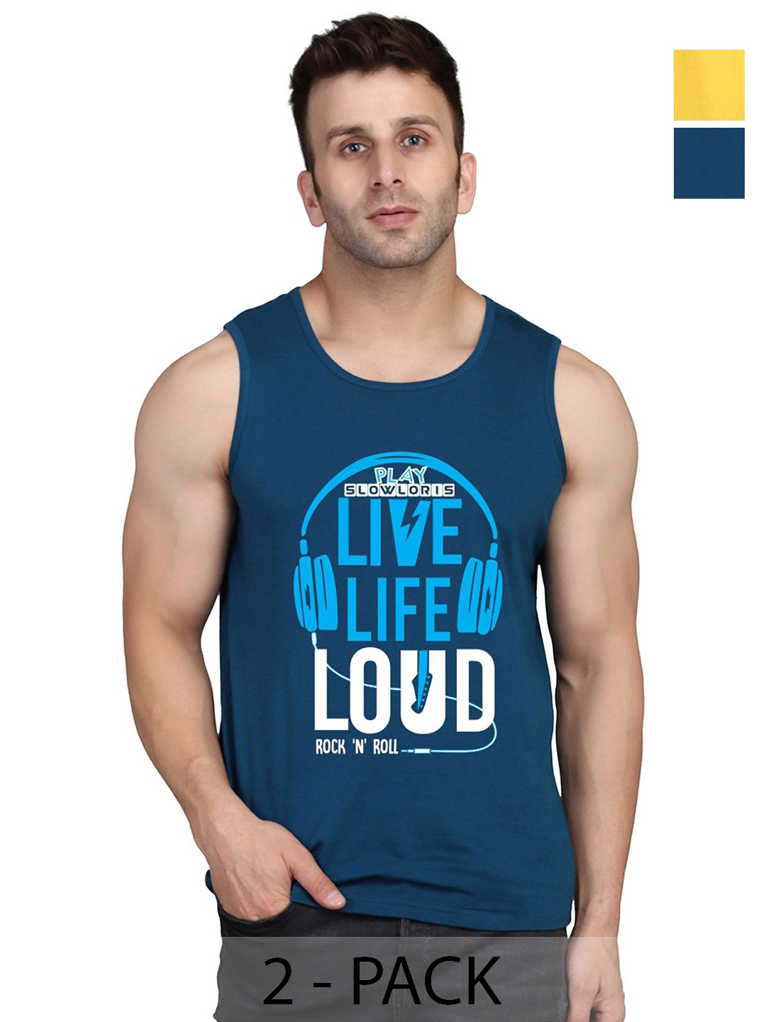 SLOWLORIS Men Typography 2 Printed Raw Edge Slim Fit T-shirt, Teal