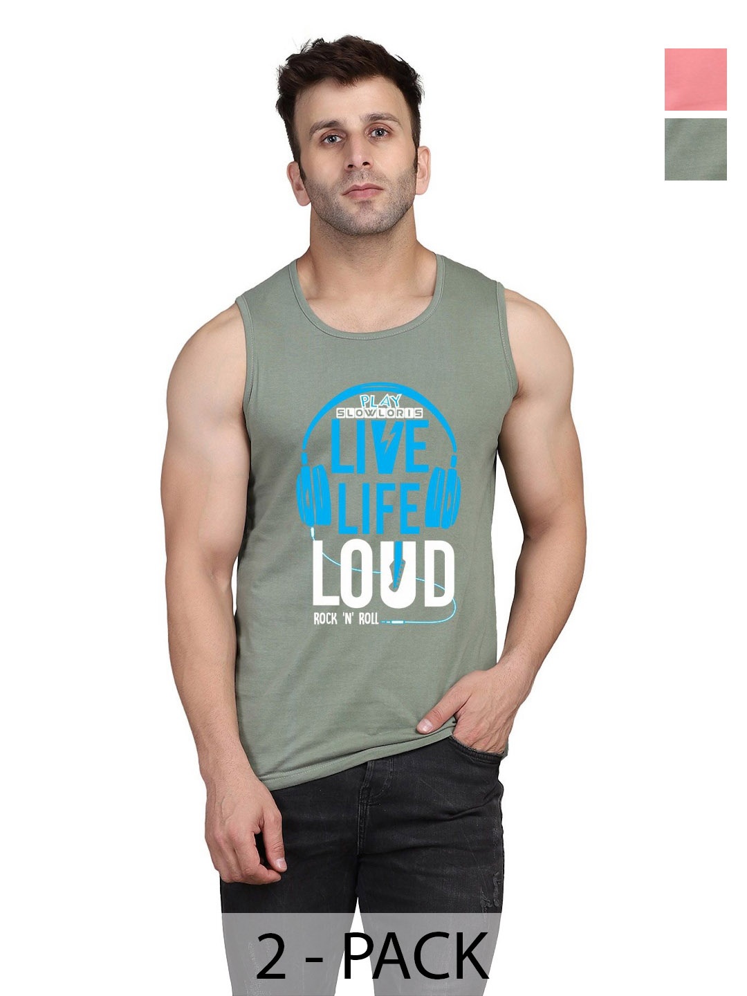 SLOWLORIS Men Typography 2 Printed Raw Edge Slim Fit T-shirt, Green
