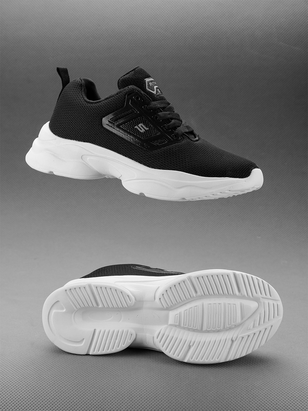 

TPENT Women Mesh Lace Ups Non-Marking Running Shoes, Black
