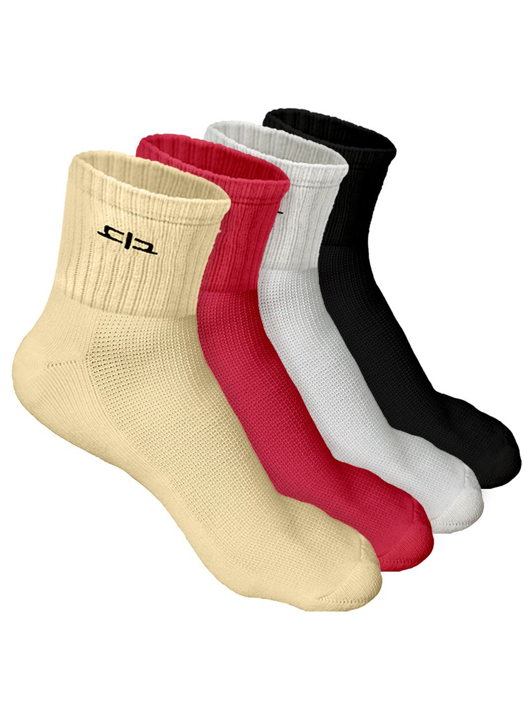 

Heelium Women Pack of 4 Bamboo Super Soft & Odour-Free Breathable Quater-Length Socks, Beige