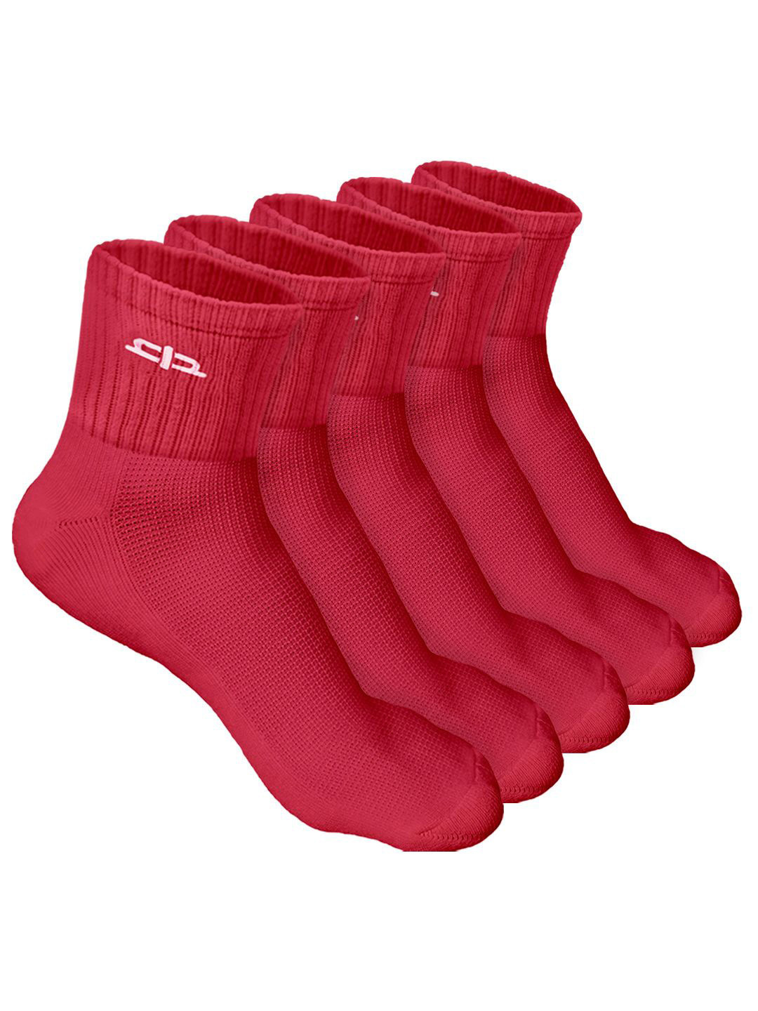 

Heelium Women Pack of 5 Bamboo Super Soft & Odour-Free Breathable Quater-Length Socks, Red
