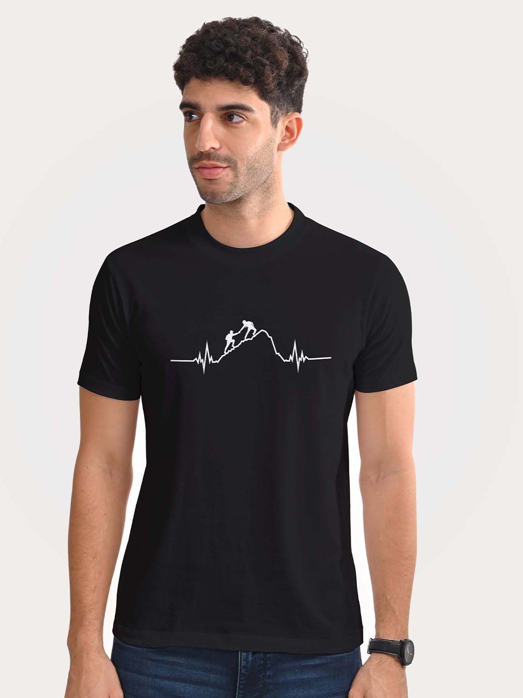 

Aero Armour Unisex Printed Round Neck Cotton Tshirt, Black