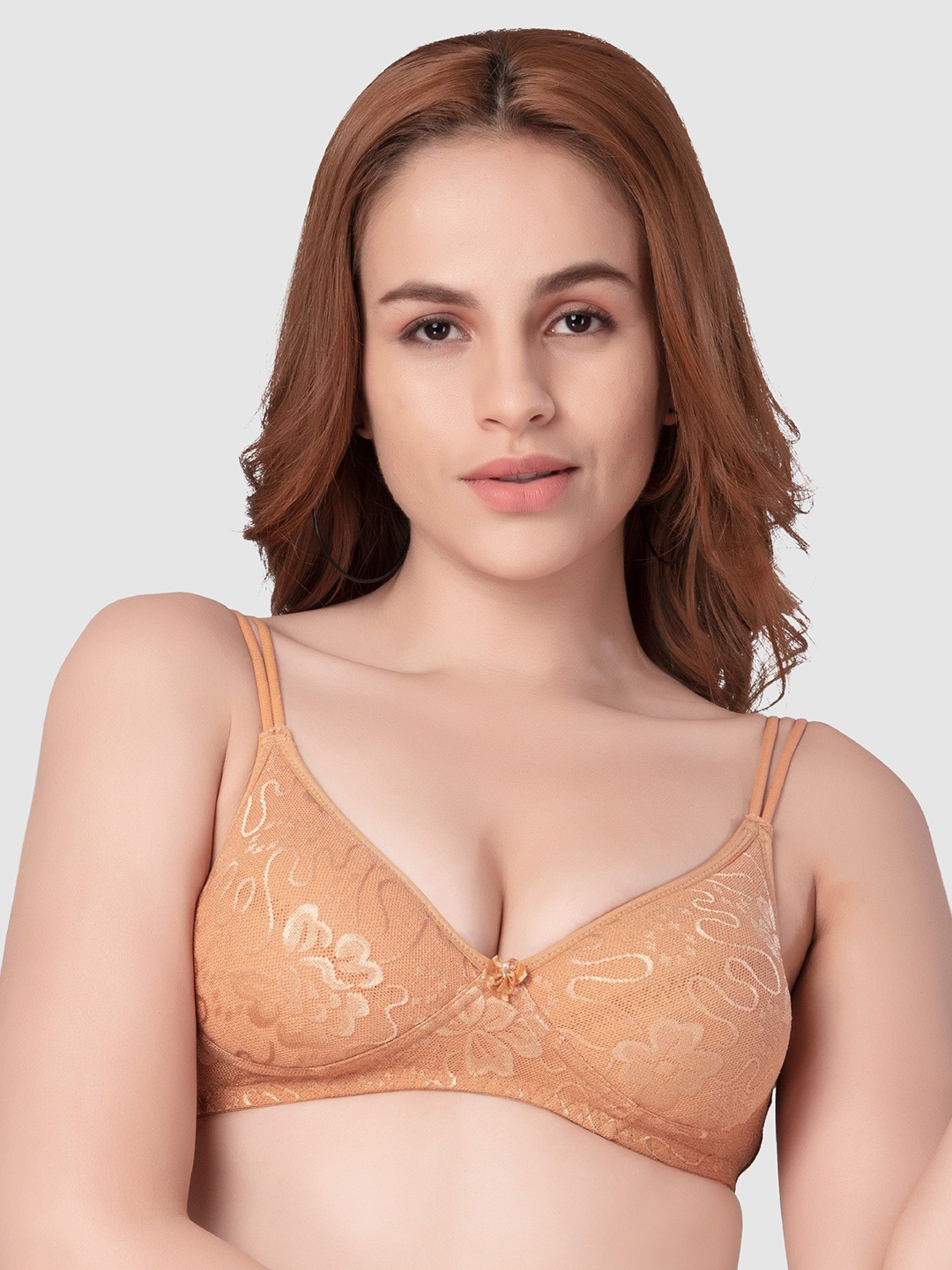

Daisy Dee Floral Full Coverage Lightly Padded T-Shirt Bra, Brown