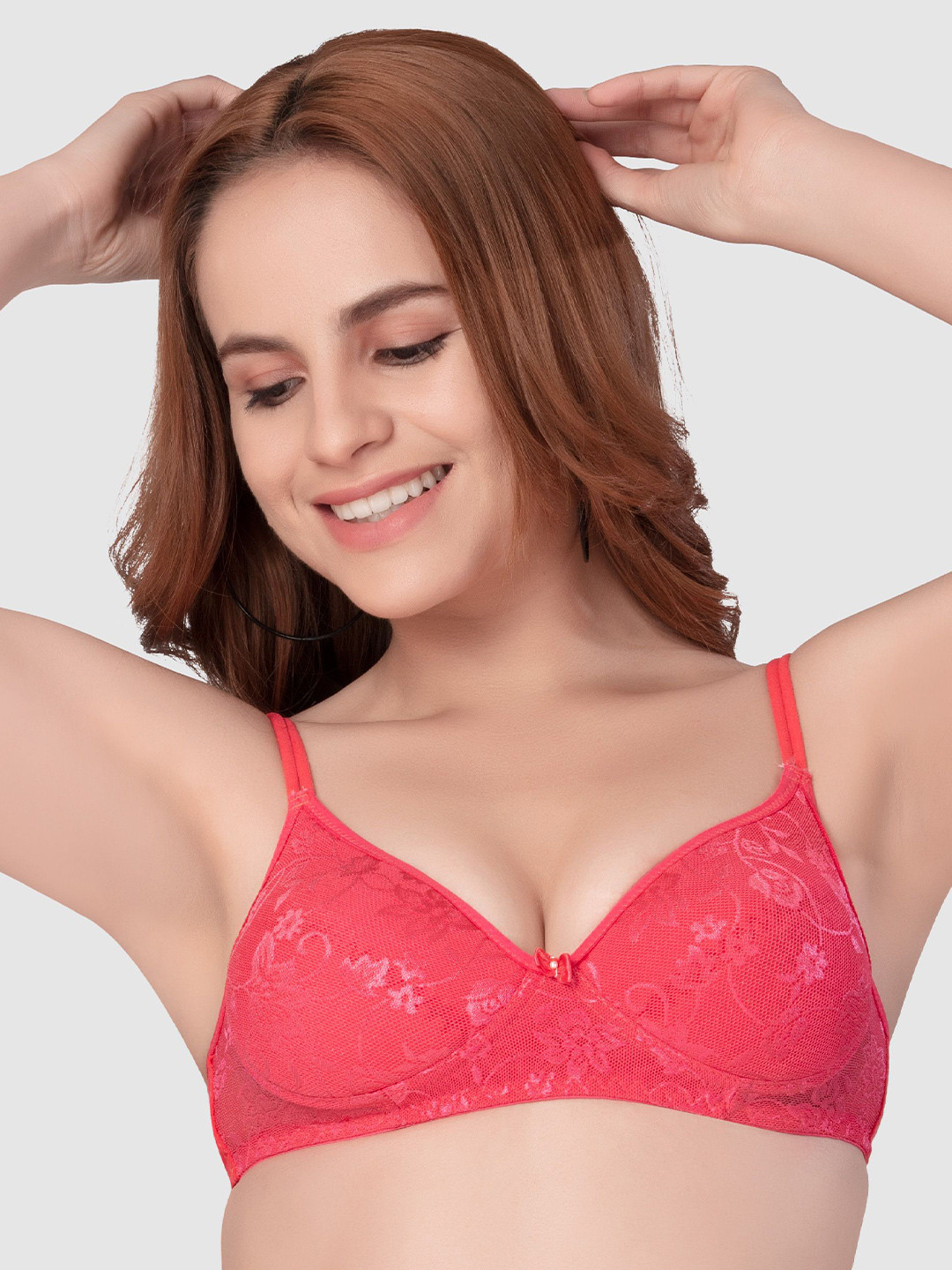 

Daisy Dee Floral Women Bra Full Coverage Lightly Padded, Red