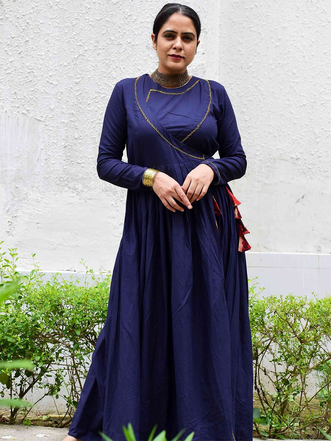 

Sundarii Fit & Flare Maxi Ethnic Dress, Blue