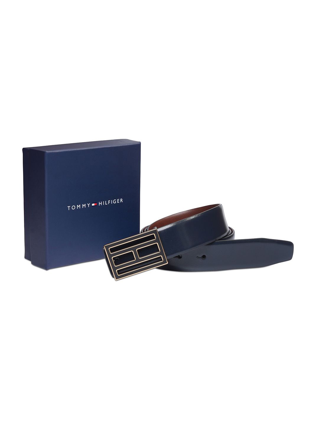 

Tommy Hilfiger Men Solid Push Pin Closure Casual Belt, Blue
