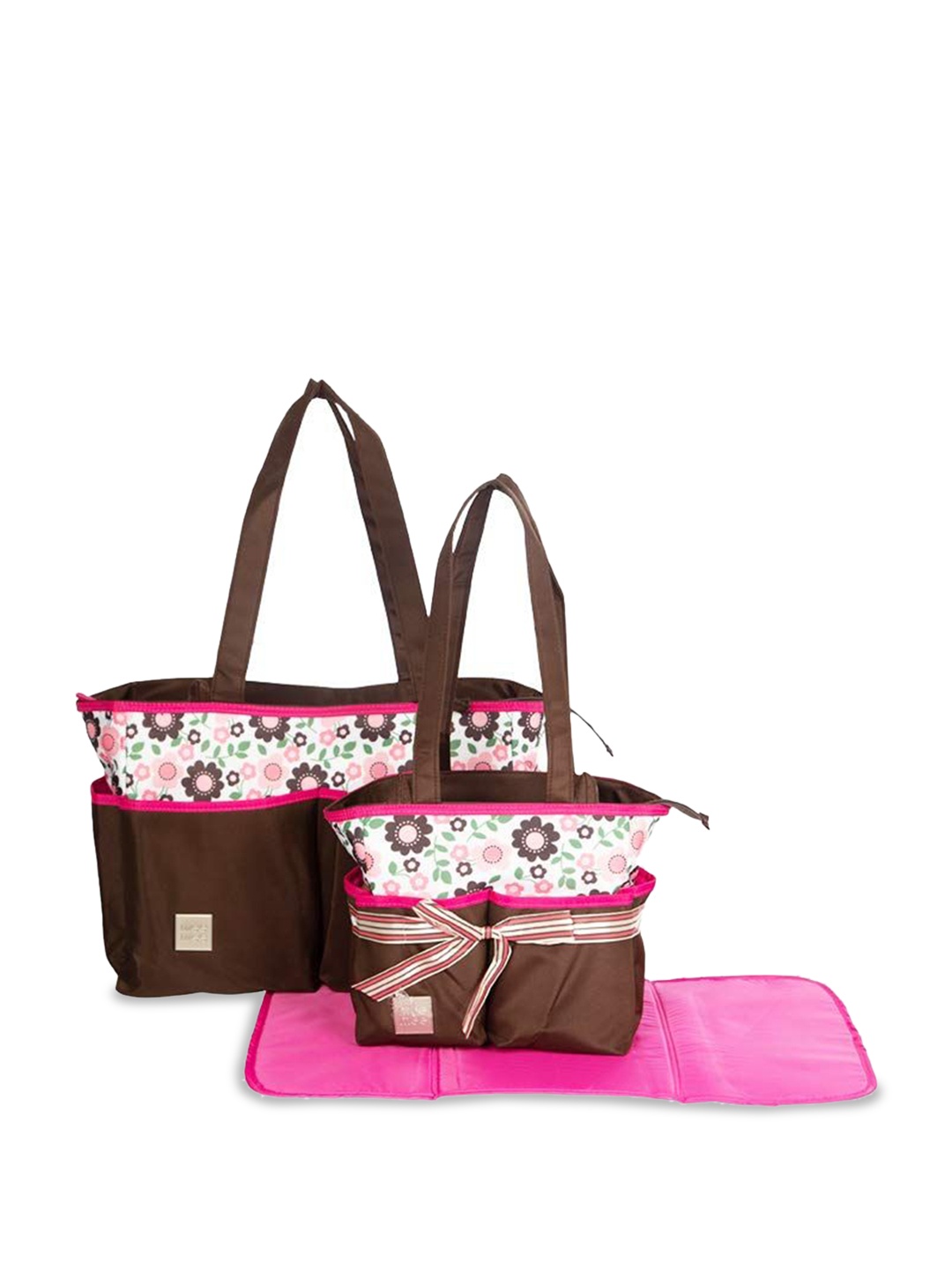 

MeeMee Kids Floral Printed Lightweight Diaper Bag, Brown