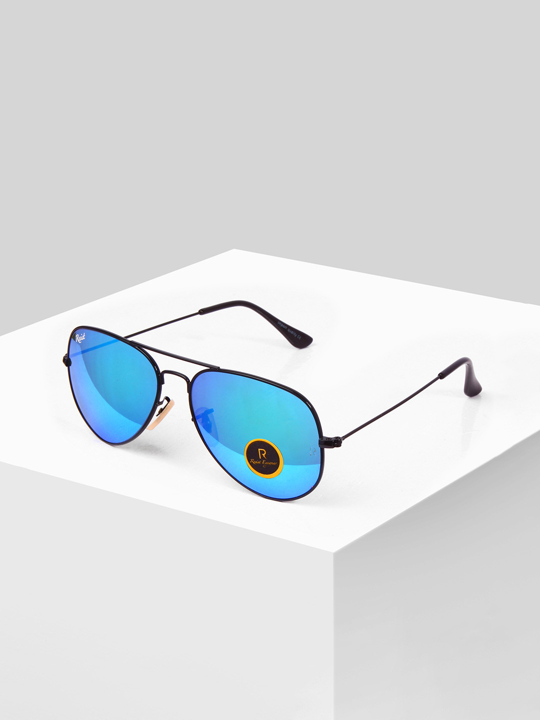 

RESIST EYEWEAR Aviator Sunglasses with UV Protected Lens AIRCRAFTS BF AQUA REVO1-Aqua, Turquoise blue
