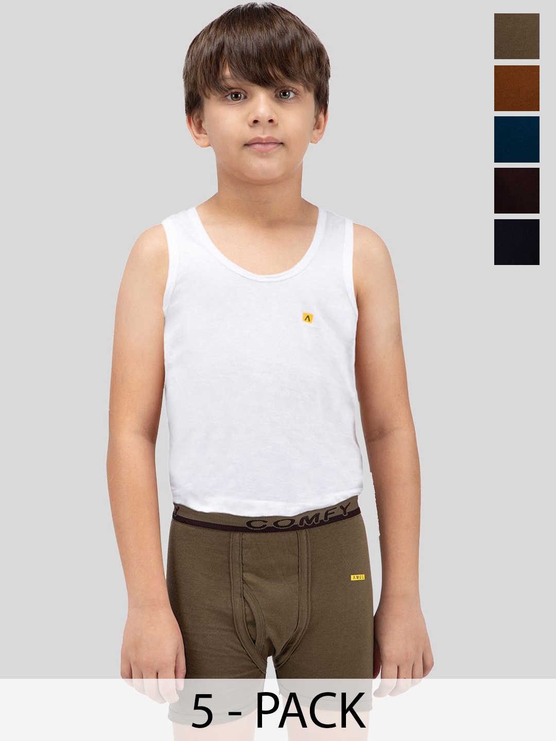 

AMUL COMFY Boys Pack Of 10 Pure Cotton Ultra Soft Trunks-AC-STRUNKOE-MULTI-60-10PC, Blue
