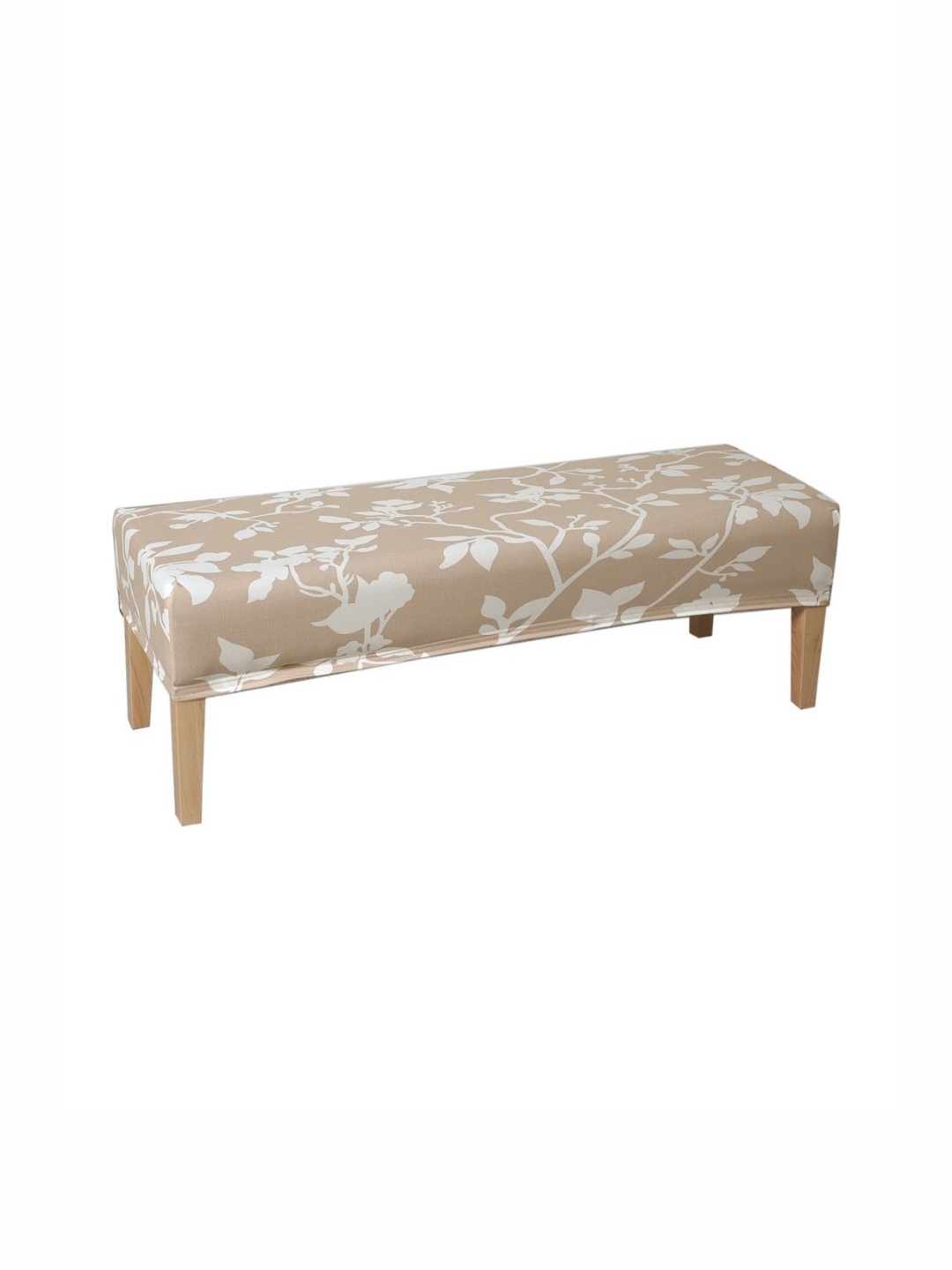 

HOKIPO Cream & White Printed Stretchable Dining Bench Cover