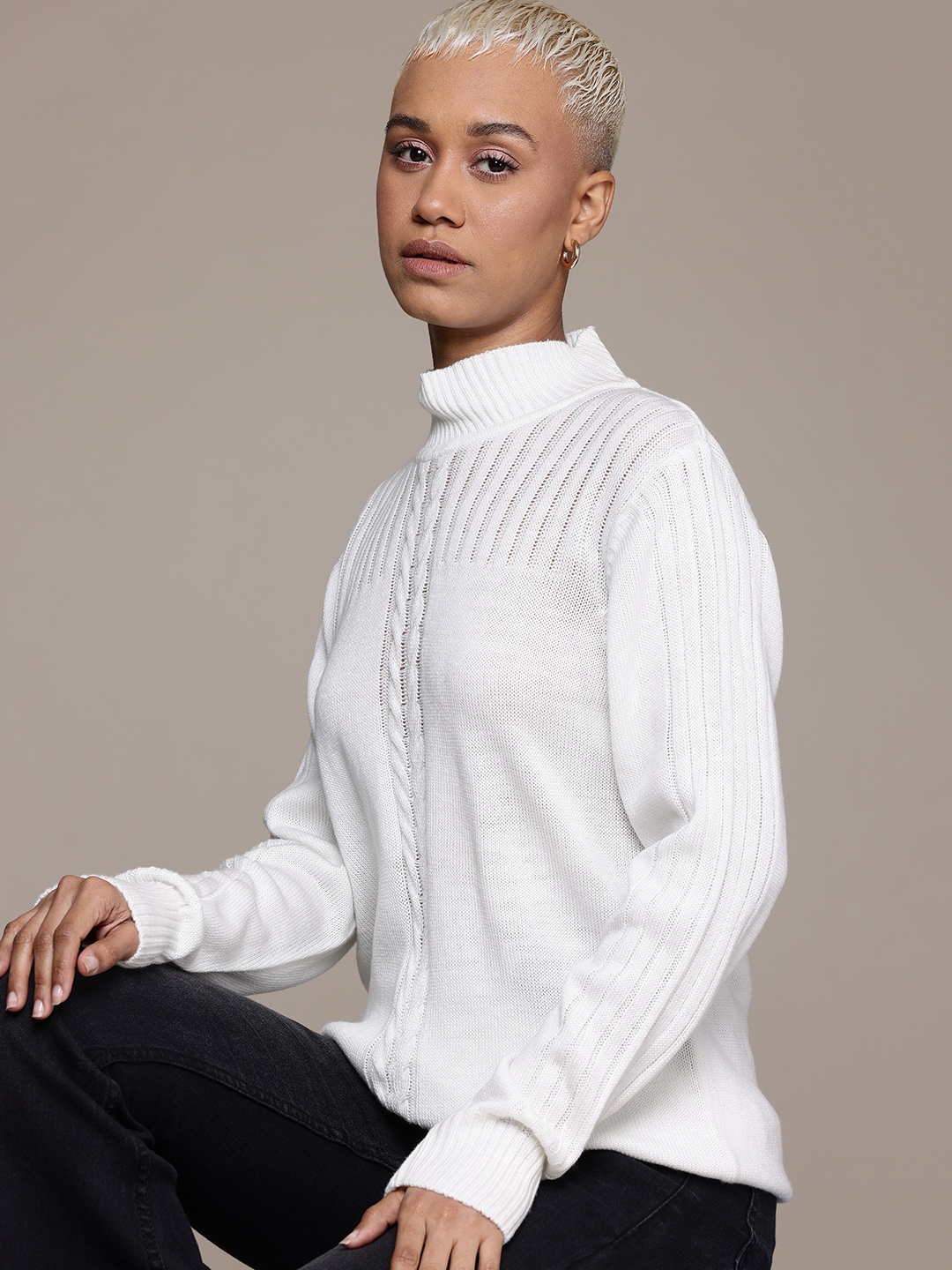 

Roadster Cable Knit Pullover, Off white