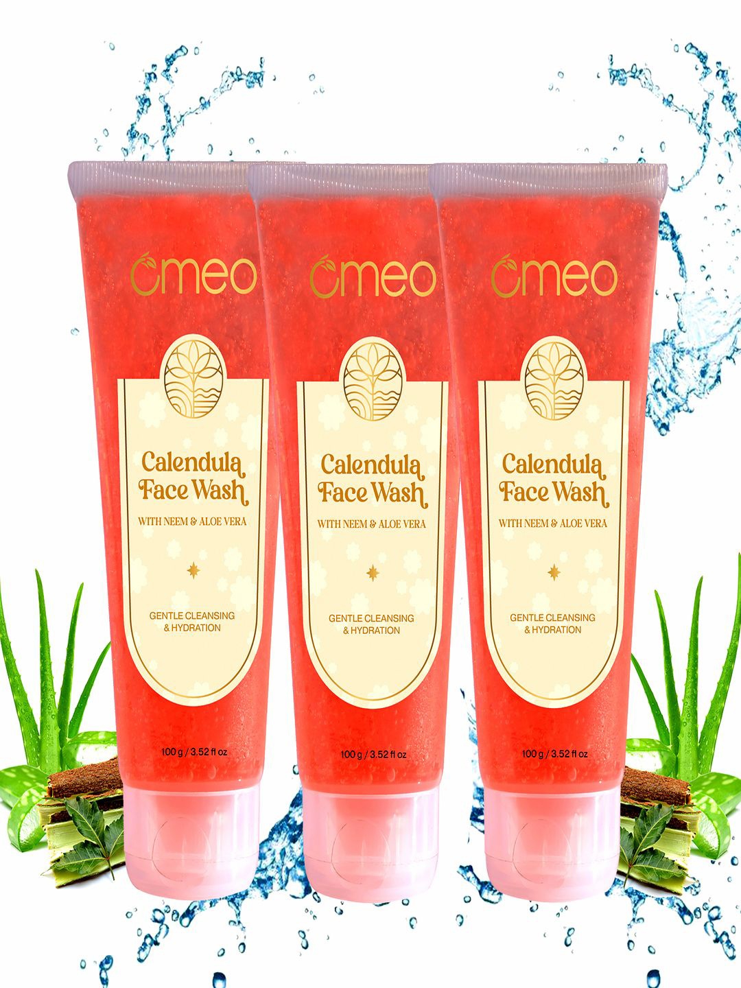 

Omeo Set Of 3 Calendula Face Wash - 100gm Each, Orange