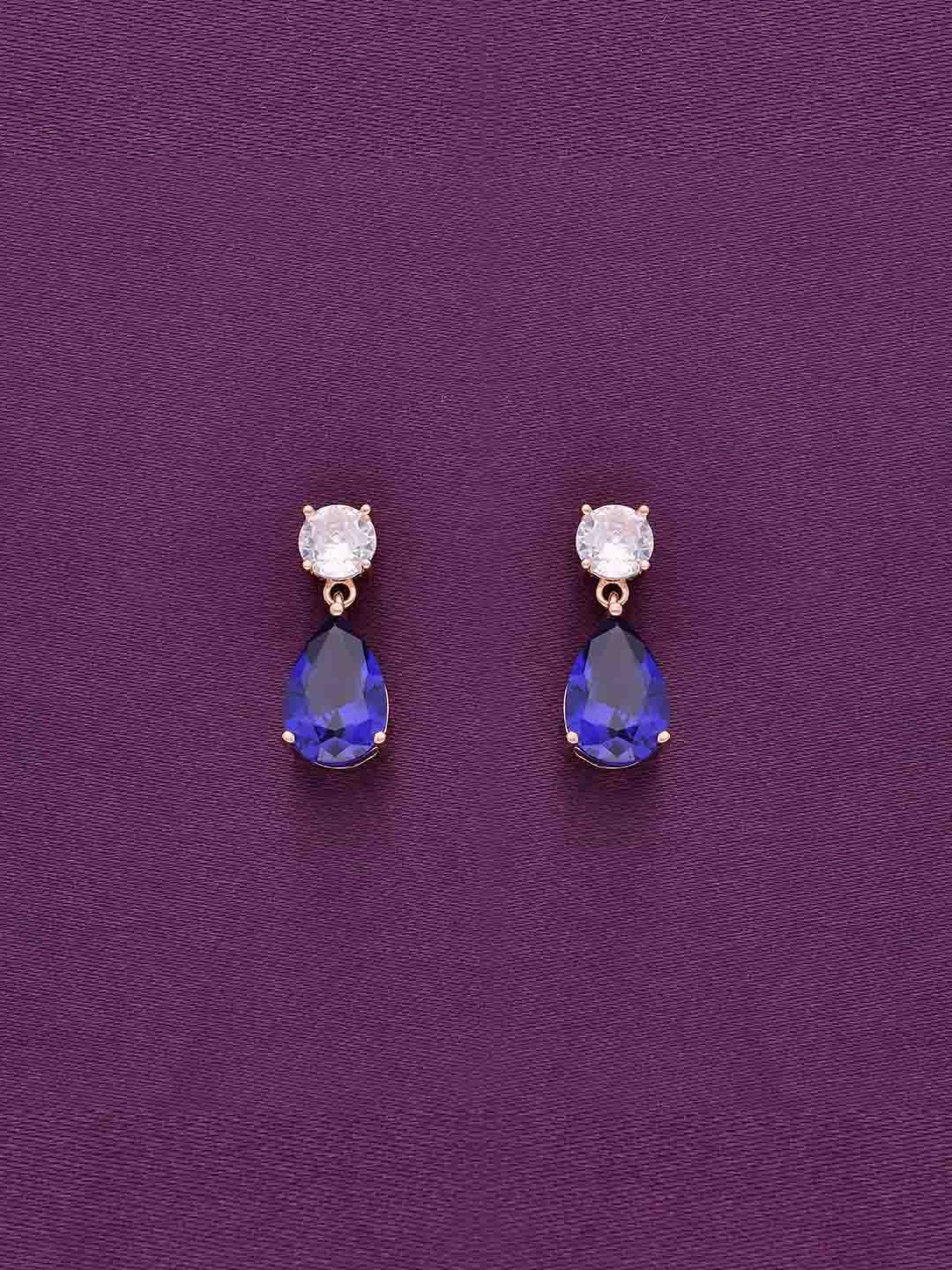 

KAI JEWEL Rose Gold Plated Cubic Zirconia Sterling Silver Drop Earrings
