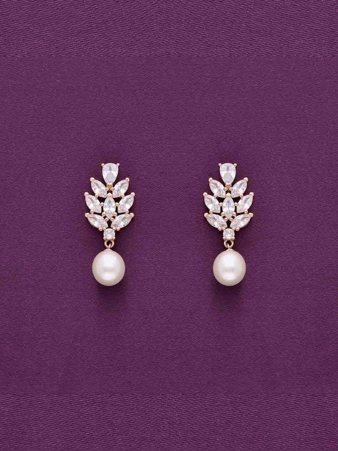 

KAI JEWEL Rose Gold Plated Pearl Sterling Silver Drop Earrings