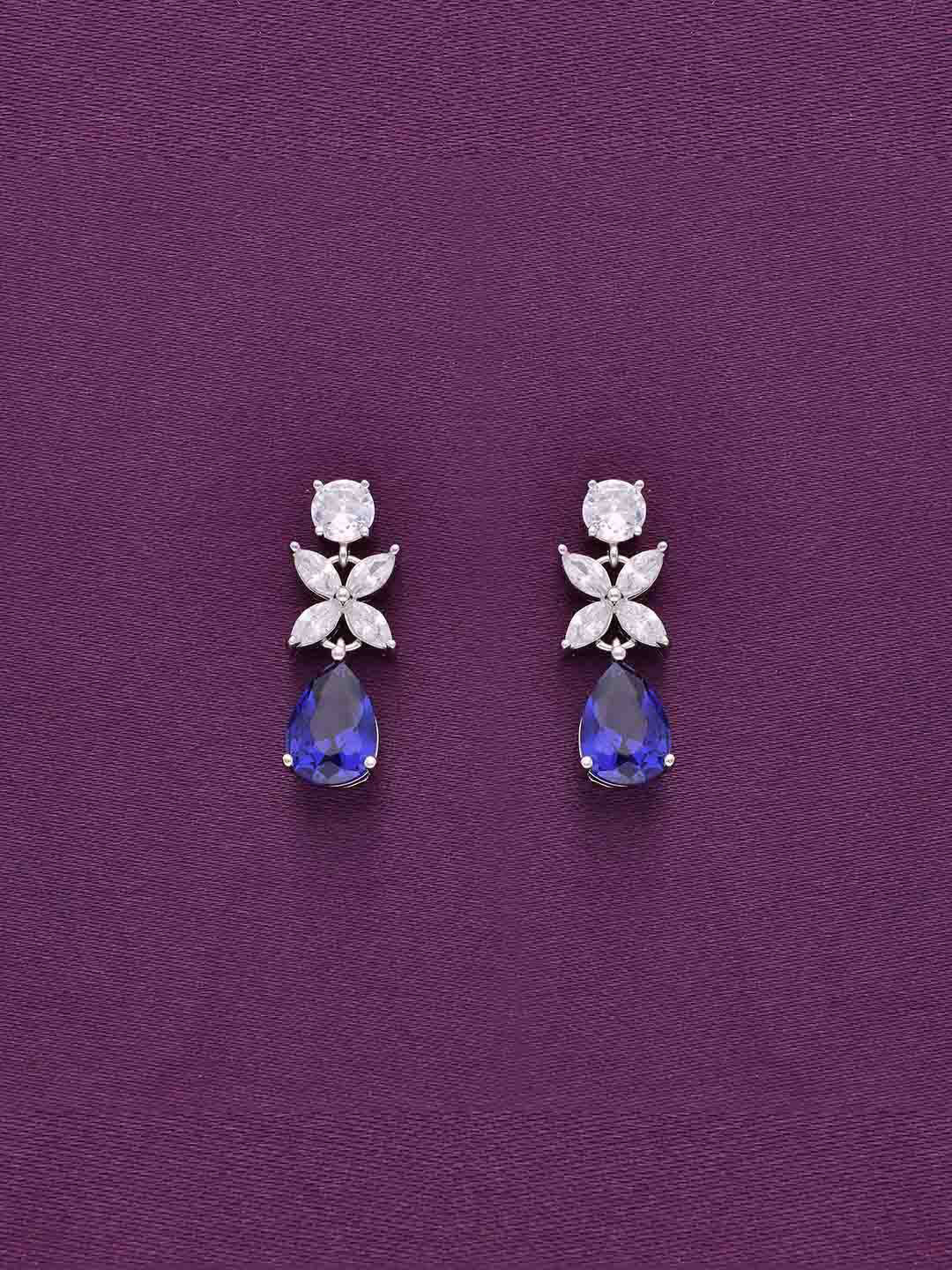 

KAI JEWEL Rhodium Plated Cubic Zirconia Sterling Silver Drop Earrings