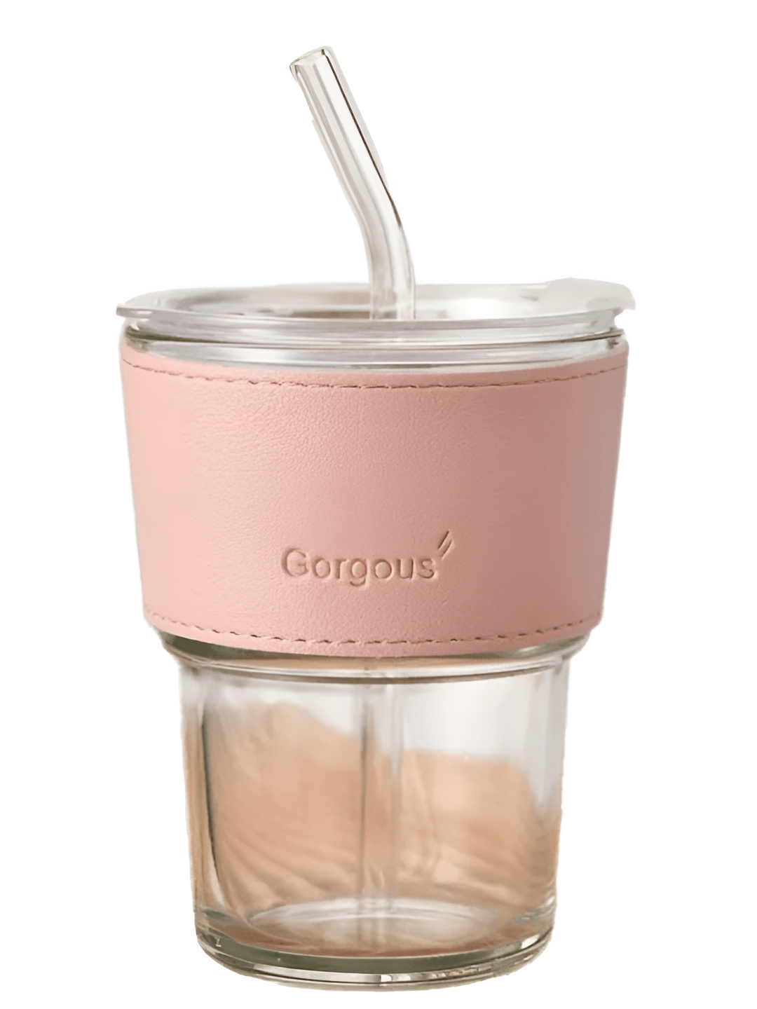 WELOUR Pink Glass Brand Logo Water Bottle 450ml