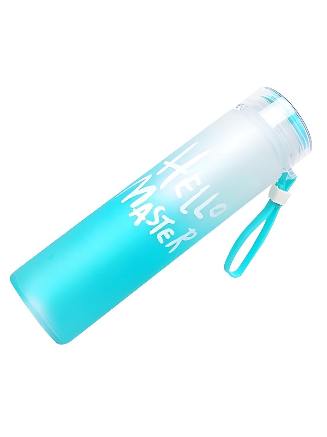 WELOUR Blue Typography Printed Glass Water Bottle 400 ml