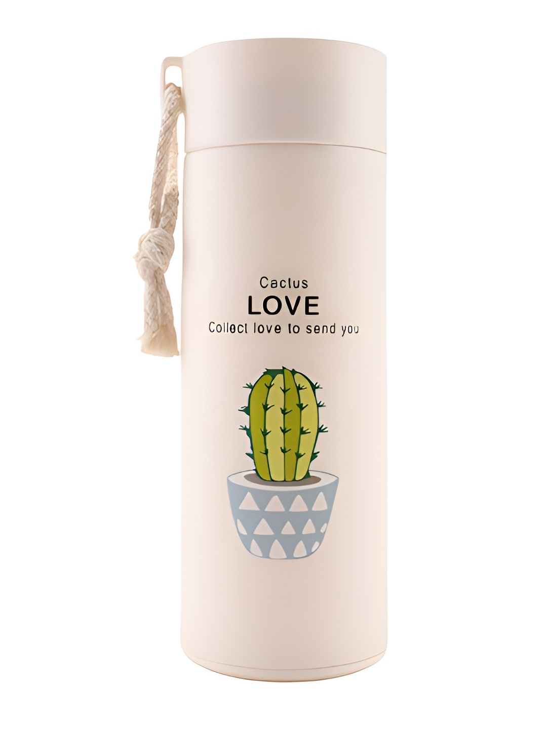 

WELOUR White Typography Printed Glass Water Bottle 450 ml