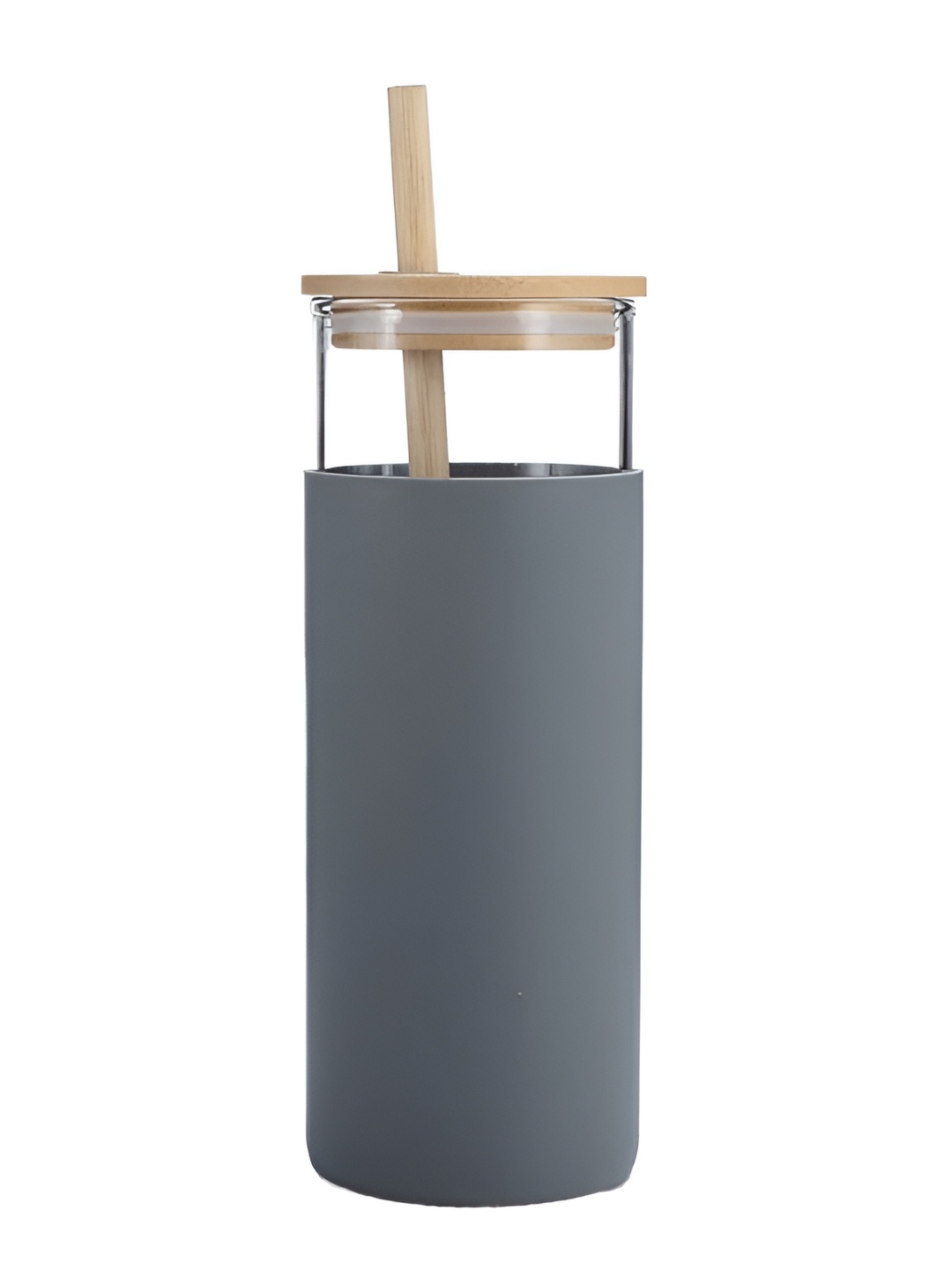 Welour Kids Grey 1Pc Leak Proof & BPA Free Glass Water Bottles 450ml