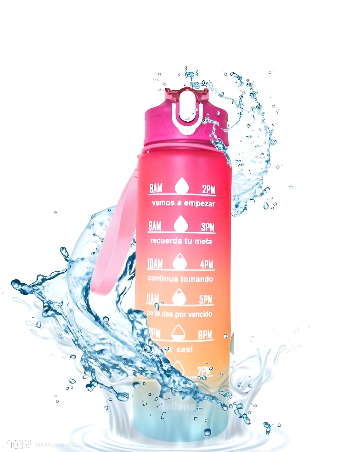 

WELOUR Pink & Blue 2 Pieces Typography Printed Leak Proof Sipper Water Bottles