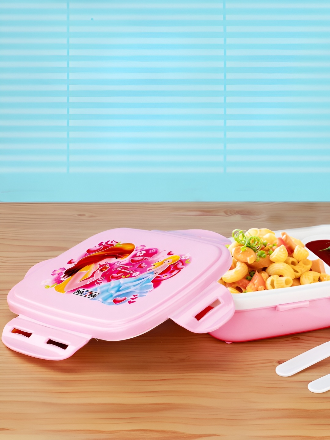 

Nayasa Nutri Kids Pink & White Printed Leakproof Lunchbox