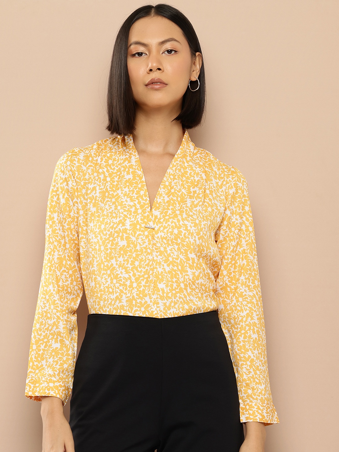 

her by invictus Floral Print Top, Yellow