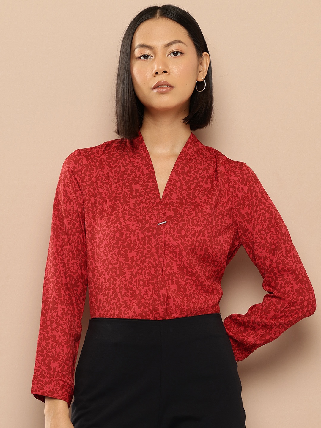 

her by invictus Floral Print Top, Red