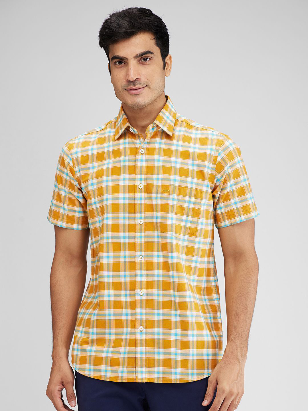 

ColorPlus Men Tartan Checks Checked Cotton Opaque Casual Shirt, Yellow