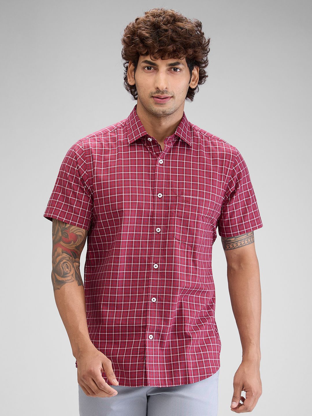 

ColorPlus Men Tartan Checks Checked Opaque Casual Shirt, Red