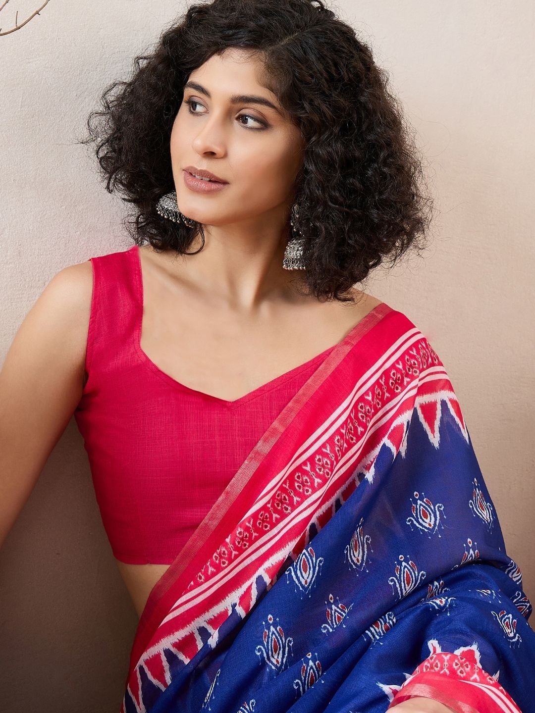 

AHIKA Ethnic Motifs Pochampally Saree, Blue