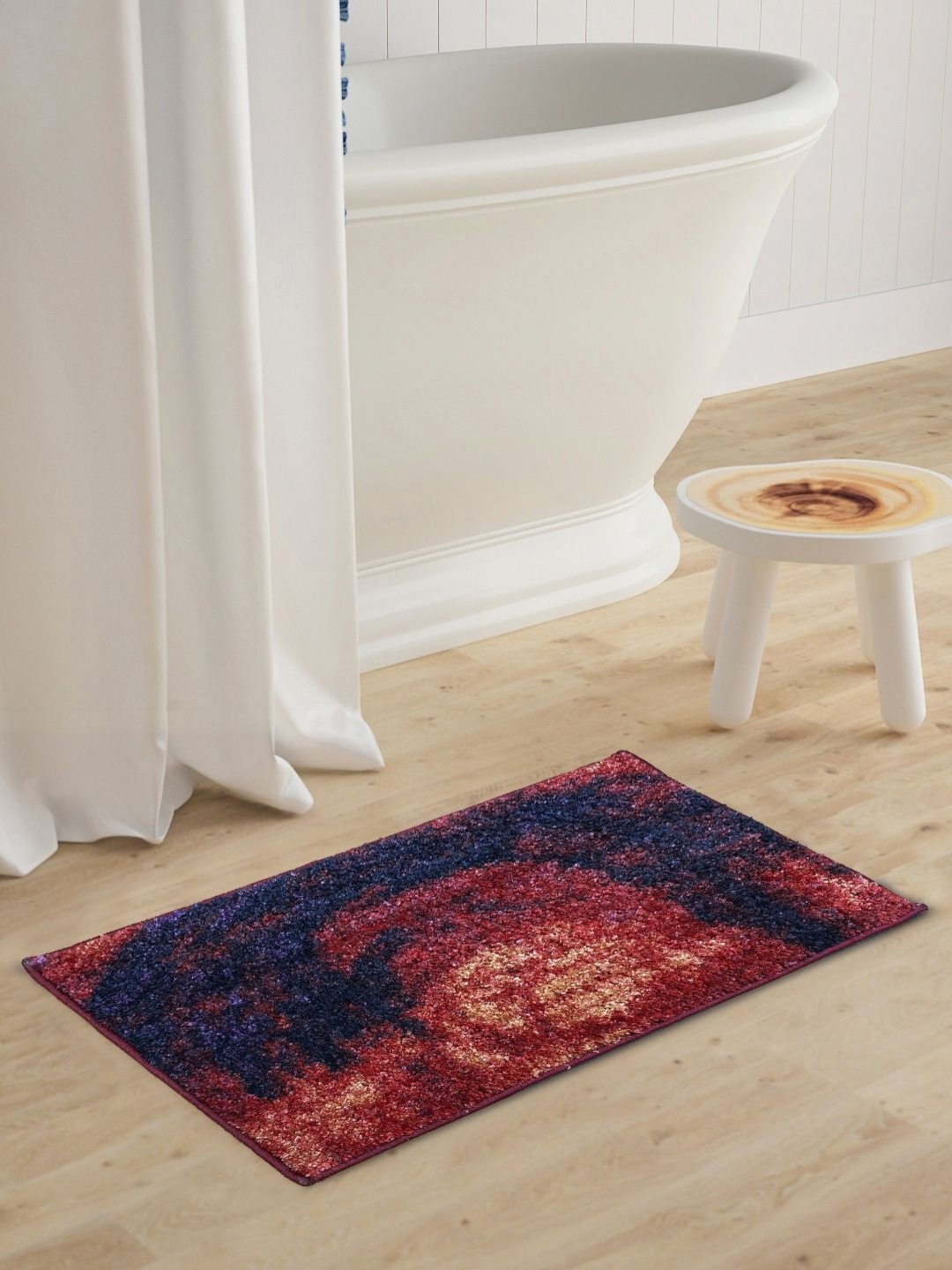 

BIANCA Red & Blue Printed 1600 GSM Anti-skid Bath Rugs