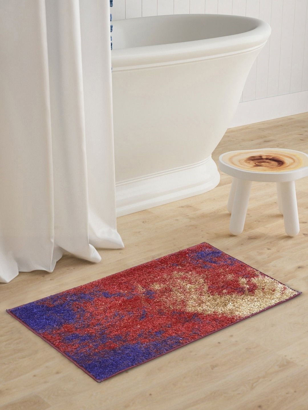 

BIANCA Red & Beige Abstract Printed 1600 GSM Anti Skid Bath Rug