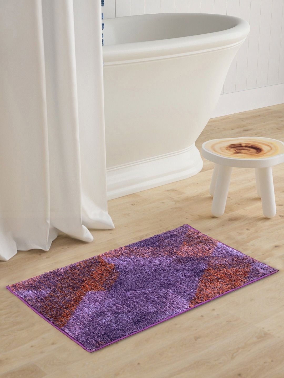 

BIANCA Purple & Red Abstract Printed 1600 GSM Anti Skid Bath Rug