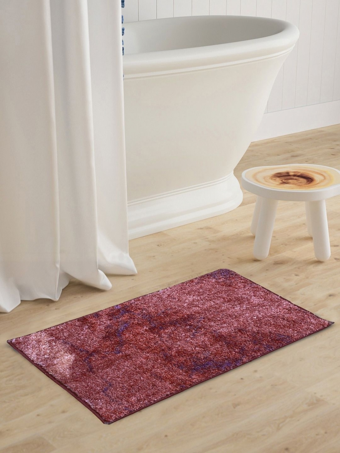 

BIANCA Pink & Red Printed 1600 GSM Anti-Skid Bath Rugs