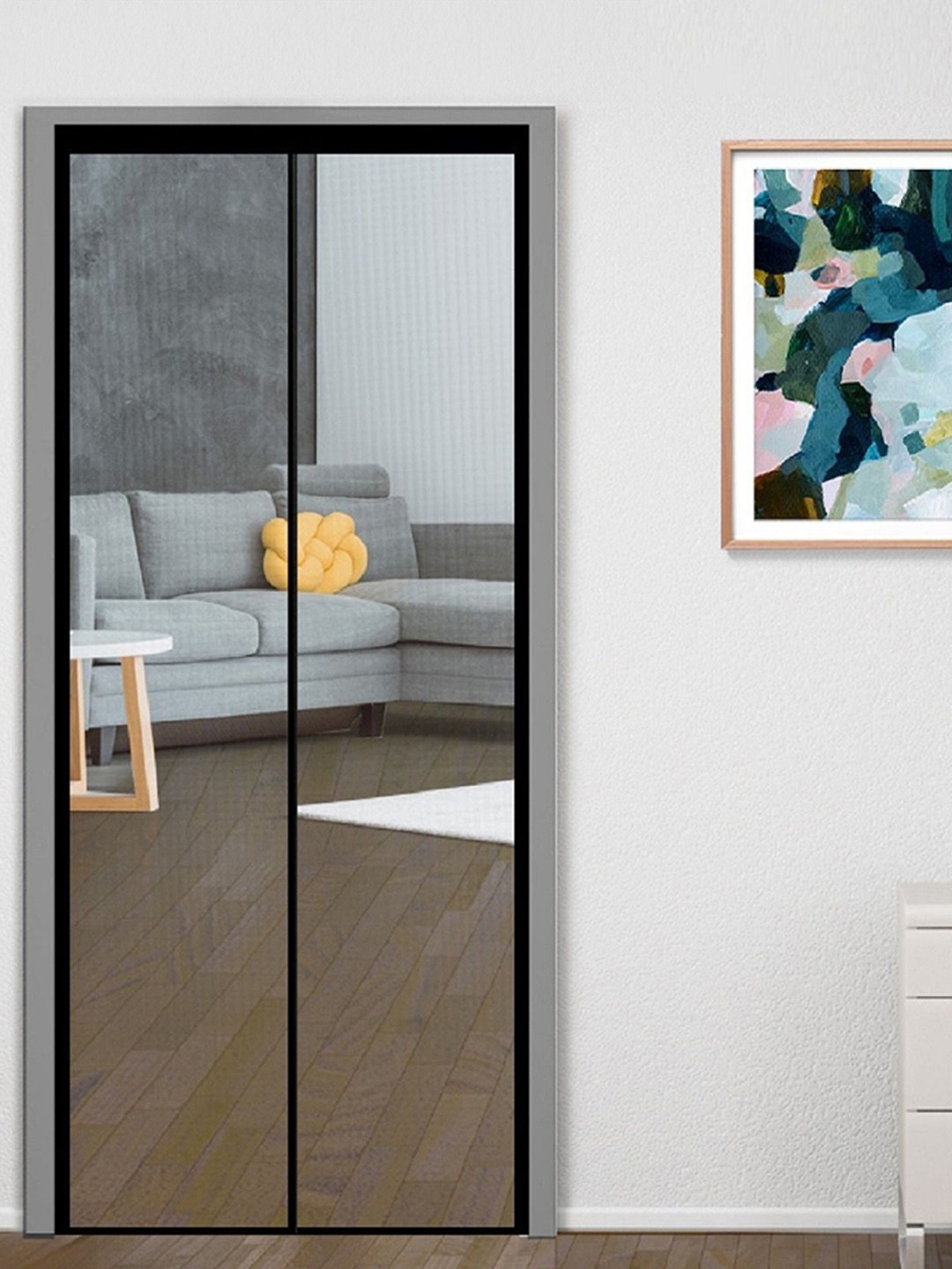 

Classic Mosquito Net Black Free Entry Fiberglass Door Net With Magnet