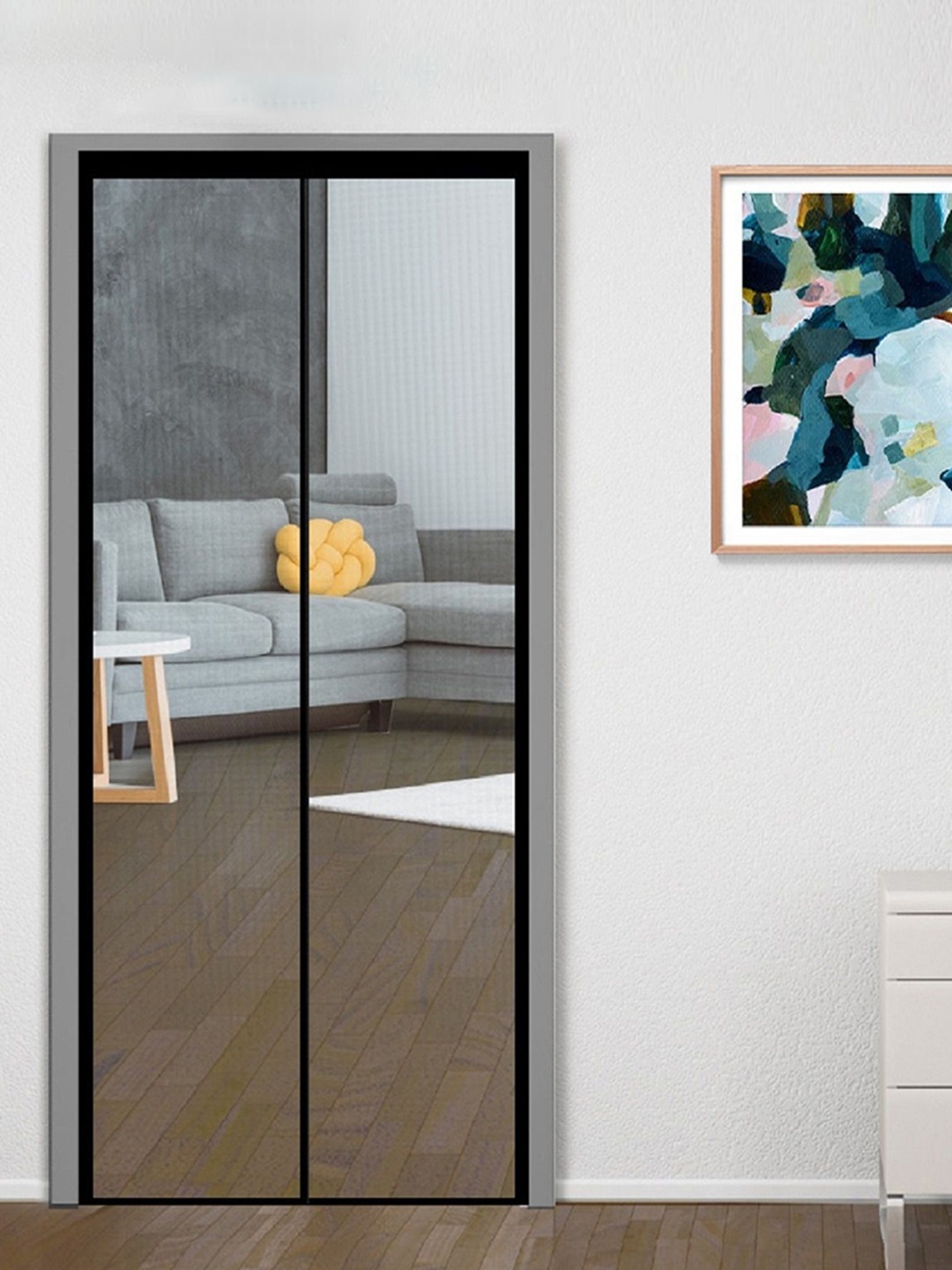 

Classic Mosquito Net Black Free Entry Fiberglass Door Net With Magnet