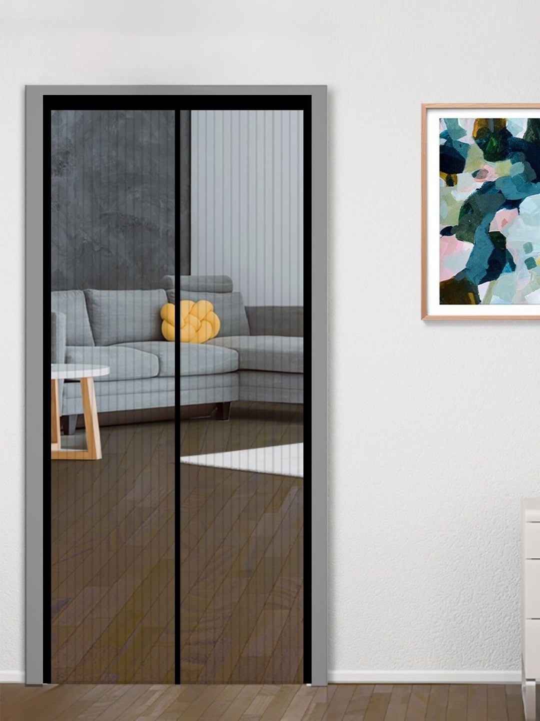 

Classic Mosquito Net Black Free Entry Door Net With Magnet