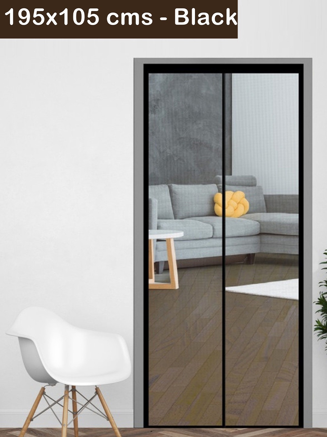 

Classic Mosquito Net Black Free Entry Fiberglass Door Net With Magnet