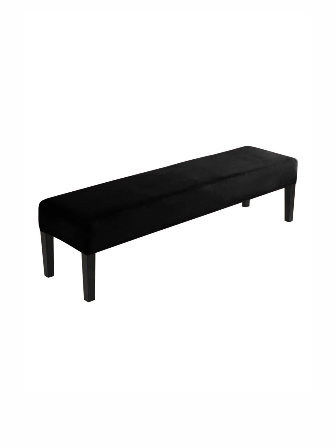 

HOKIPO Black 210 GSM Velvet Rectangular Dining Bench Cover