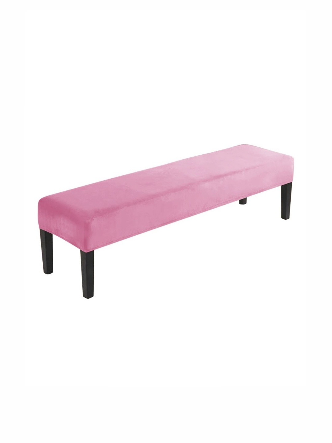 

HOKIPO Pink 210 GSM Velvet Rectangle Dining Bench Cover