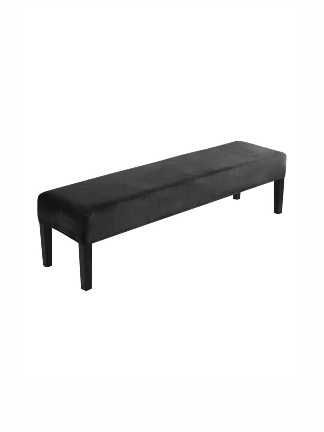 

HOKIPO Black 210 GSM Velvet Stretchable Dining Bench Slipcover, Grey