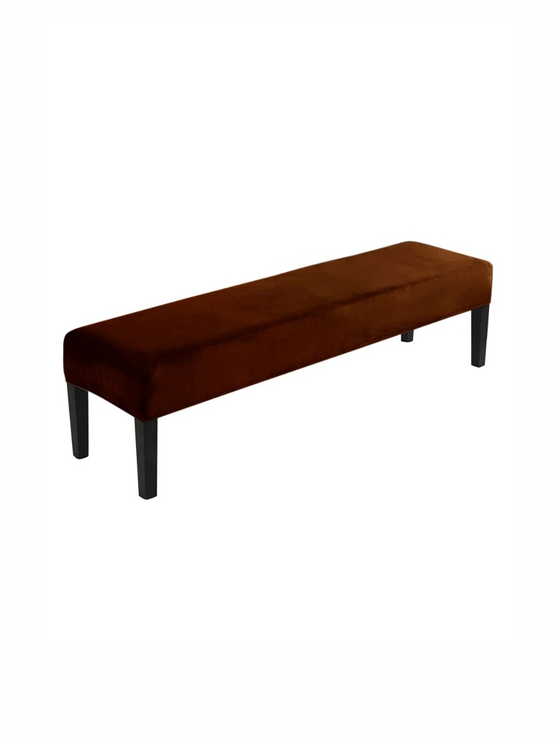 

HOKIPO Brown Plain Velvet Dining Bench Cover